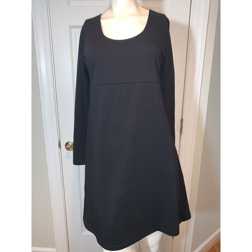 Sahalie Womens Black Long Sleeve stretch Knit  Dress Size Petite Small